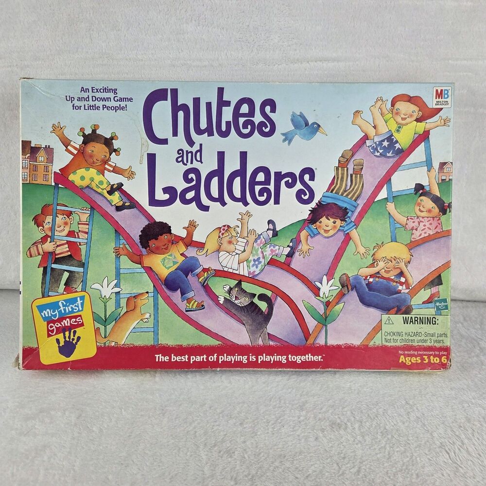 Vintage 1999 Chutes and Ladders Board Game Hasbro Milton-Bradley Complete